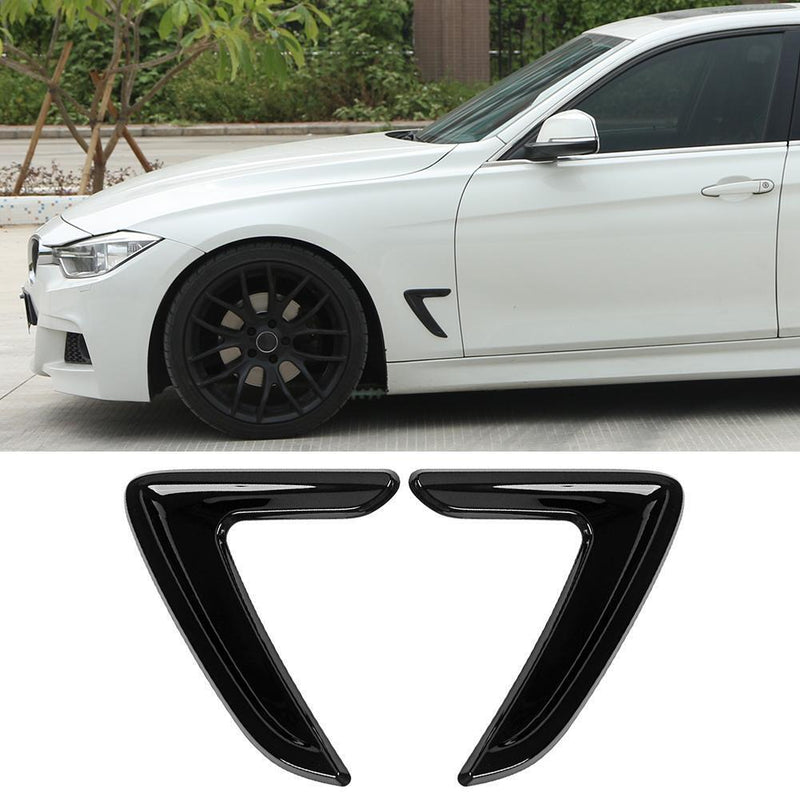 1 Pair Car Side Air Vent Cover Trim Fender Stickers for 3 Series (Black) Newly