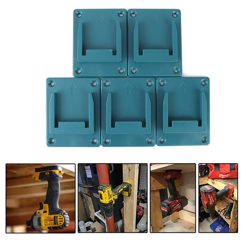 5pcs Tool Holder for Bosch/Makita 18V Lithium Battery Machine Rack (Blue) Newly