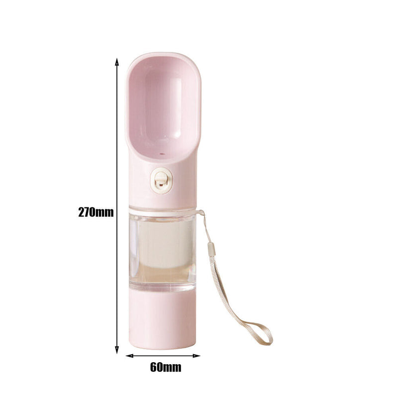 Portable Pet Dog Water Bottle Travel Outdoor Walking Drinking Cups (Pink)