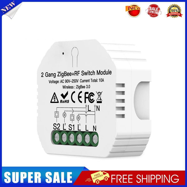Smart Remote WiFi Switch Relay Module ZigBee 2 Gang Zigbee RF Switch Module