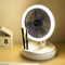 Desktop Cooling Foldable Fan with LED Light Tent Floor Standing Fans (Blue)