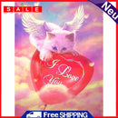 Handmade Angel Cat Heart 5D DIY Full Round Drill Drawing Kit Diamond Painting