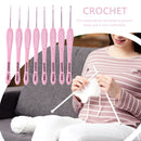 8pcs ABS Handle Knitting Needles Aluminum Crochet Hooks Set 1-2.75mm for Weaving