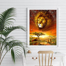 Full Round Drill 5D DIY Diamond Painting Lawn Lion Embroidery Rhinestone Picture