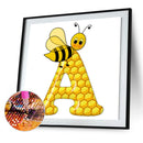 5D DIY Full Drill Round Shape Bee Rhinestone Diamond Drawing Home Decoration