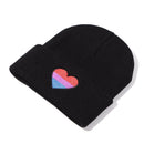 Embroidery Christmas Gift Love Heart Beanies Hats Rainbow Knit Cap Knitted Hats