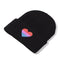 Embroidery Christmas Gift Love Heart Beanies Hats Rainbow Knit Cap Knitted Hats