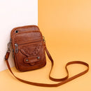 Women Retro Pure Color Shoulder Bag Soft PU Leather Shoulder Bags Mini Purse