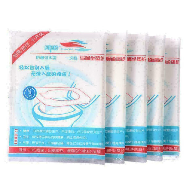 10pcs Disposable Waterproof Paper Toilet Seat Cover J8G2 Travel Sanitary Q2V3