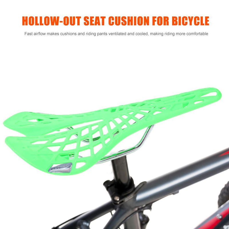 Plastic Bike Hollow Saddle Seat Cushion for Outdoor MTB Cycling (Green)