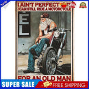 Sitting on Motorcycle Retro Metal Plate Tin Sign Plaque for Bar Pub Club