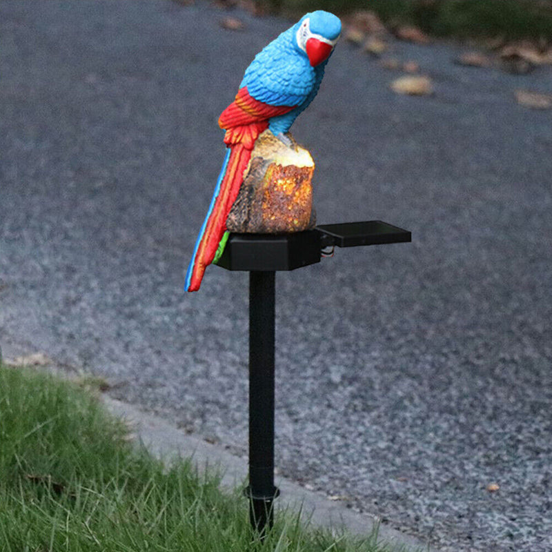 LED Solar Lights Parrot Waterproof Lawn Stakes Lamps Garden Decor (Blue) Newly