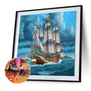5D Diamond Painting Full Round Drill DIY Storm Boat Rhinestone Drawing Mosaic