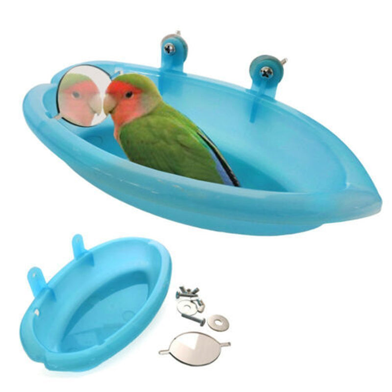 With Mirror Home Hamper Parrot Bathtub Pet Supplies Bath Basin Bird Cage
