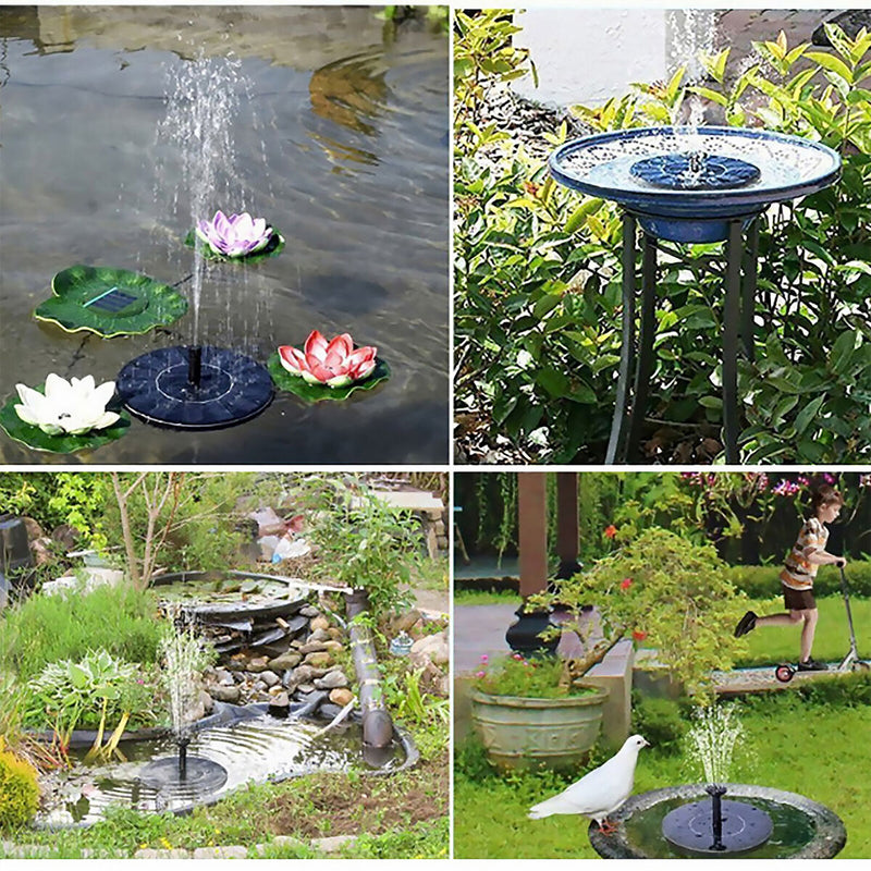 Solar Fountain, Floating Bird Bath Pool Solar Fountain Pump with Nozzle