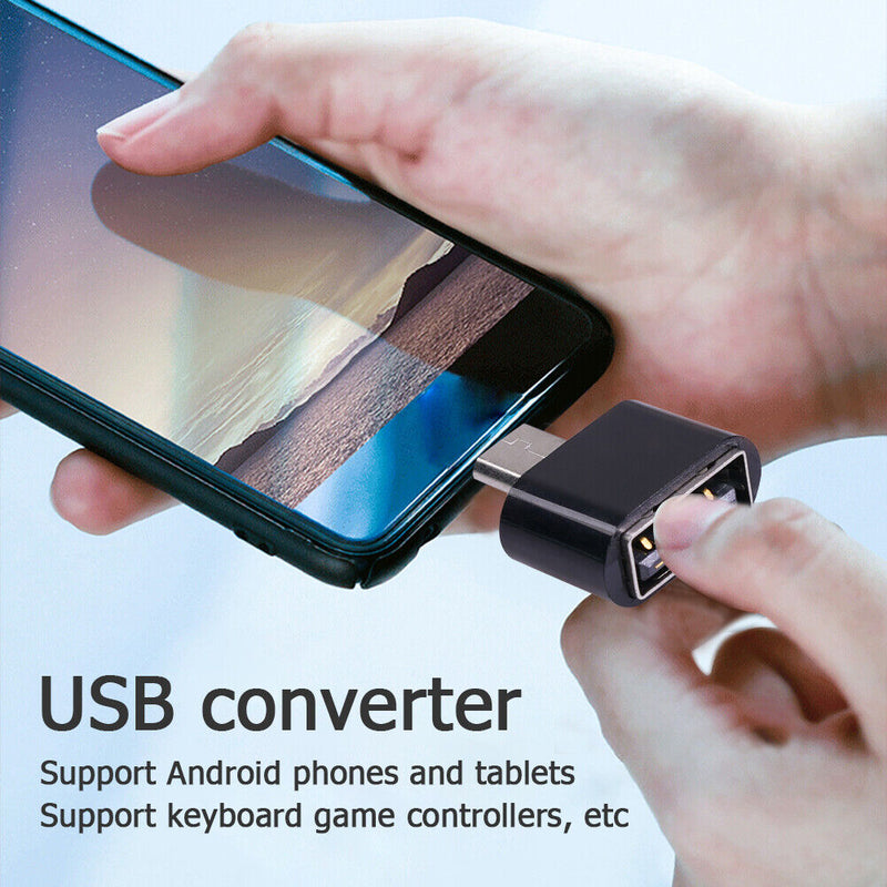 Micro USB Cable Adapter USB 2.0 to USB OTG Converter for Mouse (Black 2pcs)