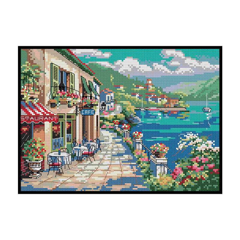 Full Embroidery Scene Printed Cross Stitch 14CT Cotton DIY Kit (FA137)