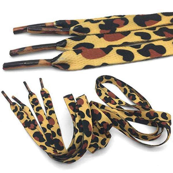 Classic Leopard Print Shoelaces Fashion Flat Laces apply to all of shoesRe U8U7