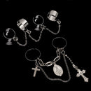 Open Finger Ring Cross Virgin Mary Pendant Punk Rings Multi-layer Chain