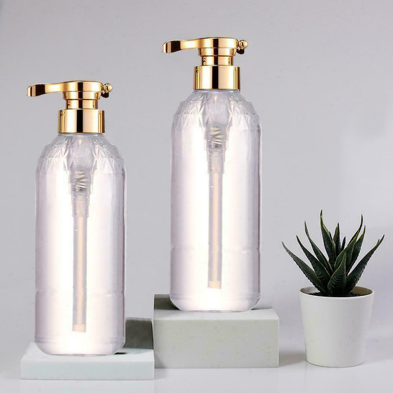 Clear Shampoo Bottle Bathroom Shower Gel Refillable Pet Pressing Bottles U7B6