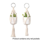 2X Hand-woven Flower Pot Cotton Rope Tassel Hanging Basket Net Pocket Gardening`