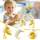 Banana Duck Art Statue Whimsical Peeled Banana Duck Decoration for Garden Yard