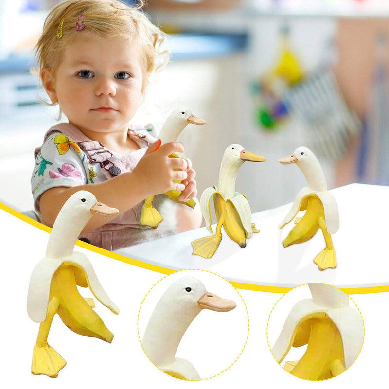 Banana Duck Art Statue Whimsical Peeled Banana Duck Decoration for Garden Yard