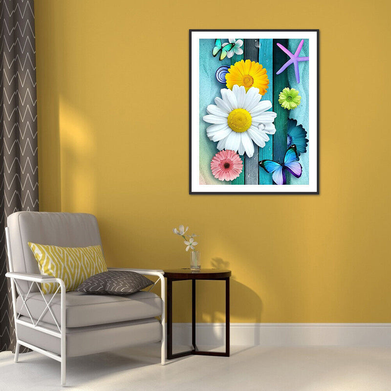 DIY Diamond Painting Butterfly Flower Full Round Drill Picture Home Decorations