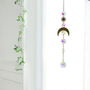 Metallic Hoop Crystal Moon Sun Pendant Garden Wedding Chandelier Decorations