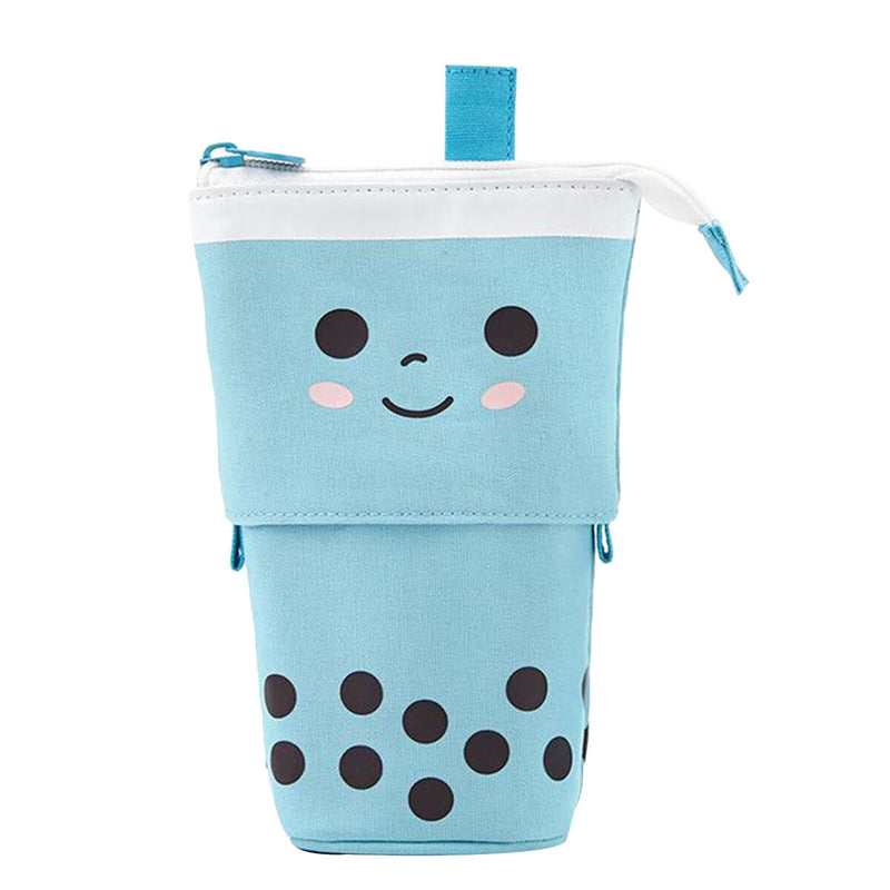 Pencil Case Standing Stationery Bag-Transformer Bag Smile Face Dot Organizer