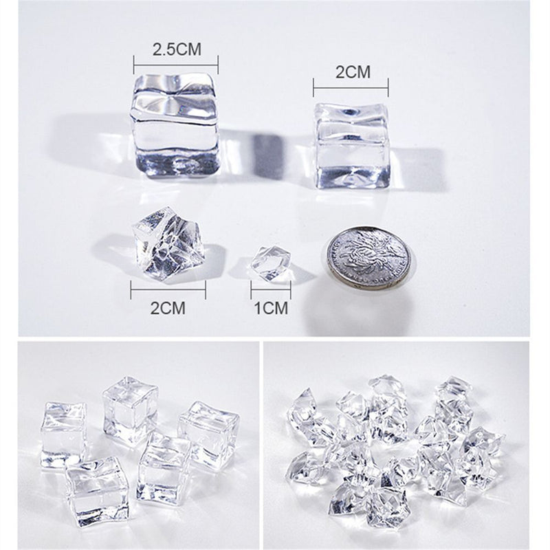 Stone Plastic Ice Particles Acrylic Simulation Ice Cube Transparent Square
