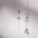Suncatcher Crystal Sun Moon Chandelier Pendant Prism Home Hanging Lamp Orname