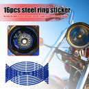 16pcs 18 inch Reflective Car Motorcycle Wheel Rim Stripe Stickers (Blue)