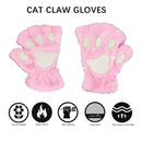 Cat Paw Gloves - Warm Furry Cat Gloves Cat Mittens Half Finger Bear Paw Glo
