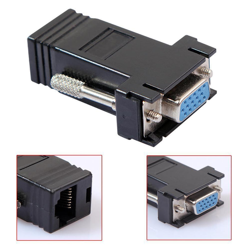 VGA Extender Female to Lan Cat5 Cat5e/6 RJ45 Ethernet Female Adapter