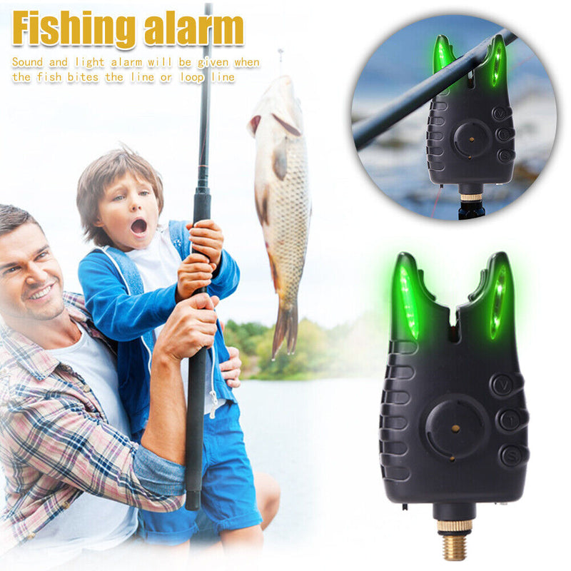 LED Fishing Bite Alarm Adjustable Tone Volume Carp Fishing Tackle (Green) Newly