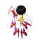 Colorful LED Solar Light Outdoor Wind Chime Butterfly Pendant Lamps (B)