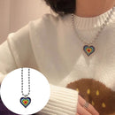 Pendant Round Bead Necklace Hip Hop Chain Clavicle Chain Heart Shape Necklace