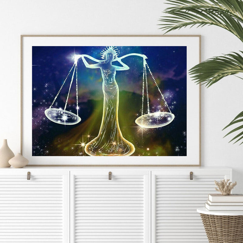 5D DIY Diamond Painting Full Round Drill Libra Mosaic Rhinestone Art Home Crafts