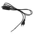 5.9ft Power Cord with On/Off Switch for Table Light Lamp (EU Plug/Black)