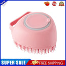 Dog Bath Brush Massage Gloves Silicone Comb Cat Shower Grooming (Pink)