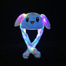 LED Glowing Cartoon Rabbit Hat Beanie Winter Plush Moving Bunny Ear Earflap