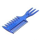Fish Bone Shape Dyeing Combs Double Side Teeth Hair Coloring Brush (Blue)