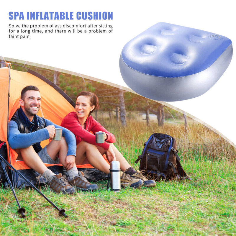 PVC Inflatable Spa Cushion Water Injection Outdoor Camping Massage Seat Pad