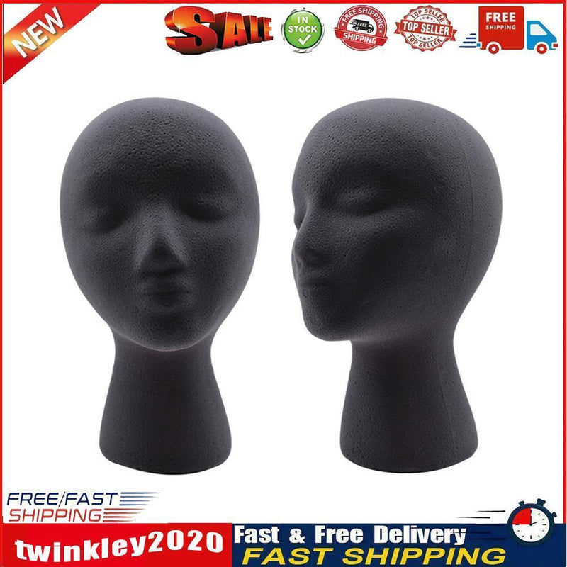 Female Styling EPS Flocking Head Mold Wig Glasses Holder Stand Rack (Grey) Newly