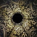 LED Solar Lantern Light Hollow Floral Projection Hanging Lamp Decor (Brown)