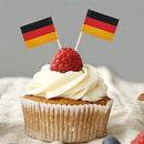 Mini Germany Toothpick Flags Decors - Food Picks Card with Double-sided Pri
