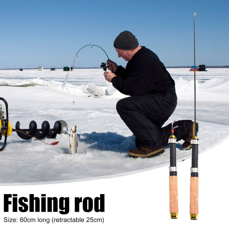 60cm Portable Ice Fishing Rod Outdoor Angling Telescopic Winter Fishing Pole