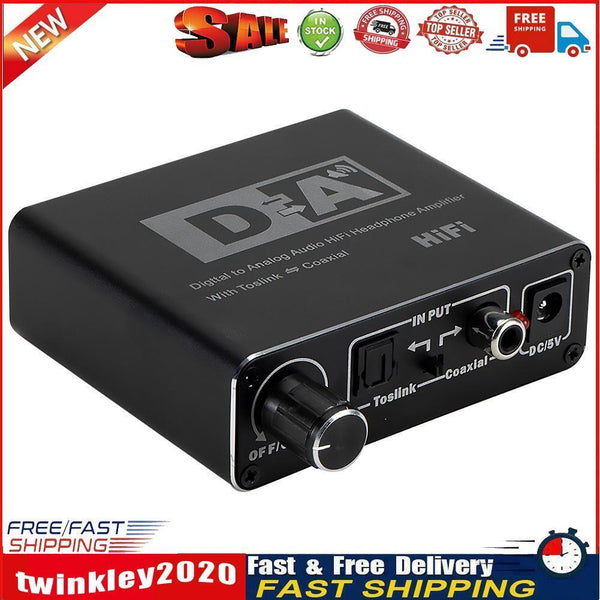 Optical Coaxial Digital to Analog Audio HiFi Headphone Converter Amplifier Newly