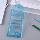 Multifunctional Geometric Drawing Ruler Rotatable Art Design Template (B) Newly